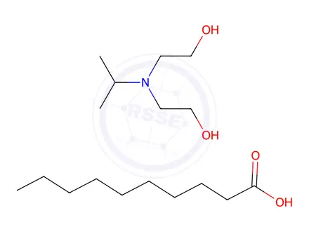 Chemical structure of decanoic acid, compound with 2,2'-(isopropylimino)diethanol (1:1)