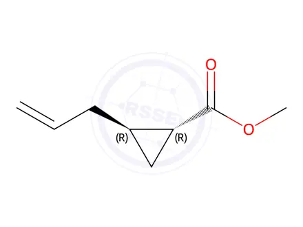 Chemical structure of Cyclopropanecarboxylic acid, 2-(2-propenyl)-, methyl ester, trans-(9CI)