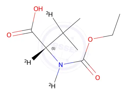 Chemical structure of N-(Ethoxycarbonyl)-L-valine-d3