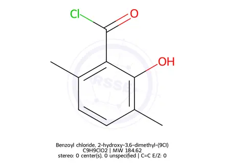 Chemical structure of Benzoyl chloride, 2-hydroxy-3,6-dimethyl-(9CI)