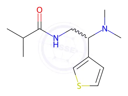 Chemical structure of N-(2-(Dimethylamino)-2-(thiophen-3-yl)ethyl)isobutyramide
