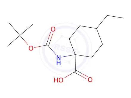 Chemical structure of 1-((Tert-butoxycarbonyl)amino)-4-ethylcyclohexane-1-carboxylic acid
