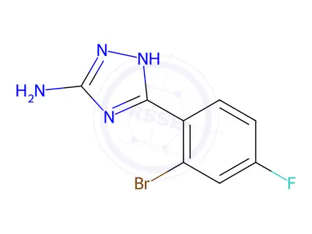 Chemical structure of 5-(2-Bromo-4-fluorophenyl)-4h-1,2,4-triazol-3-amine