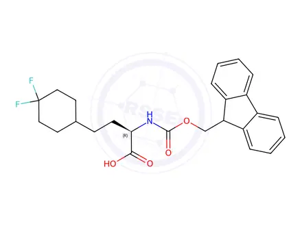 Chemical structure of (R)-Fmoc-2-amino-4-(4,4-difluorocyclohexyl)butanoic acid