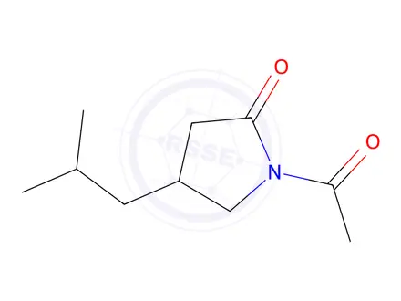 Chemical structure of 1-acetyl-4-isobutylpyrrolidine-2-one