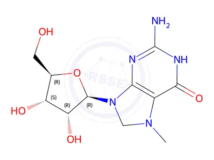 Chemical structure of 7,8-Dihydro-7-methylguanosine