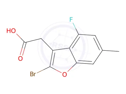 Chemical structure of 2-(2-Bromo-4-fluoro-6-methylbenzofuran-3-yl)acetic acid