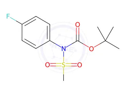 Chemical structure of Carbamic acid, (4-fluorophenyl)(methylsulfonyl)-, 1,1-dimethylethyl ester (9CI)