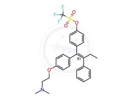 Chemical structure of 1,1,1-Trifluoromethanesulfonic Acid (E)-4-[1-[4-[2-(Dimethylamino)ethoxy]phenyl]-2-phenyl-1-buten-1-yl]phenyl Ester