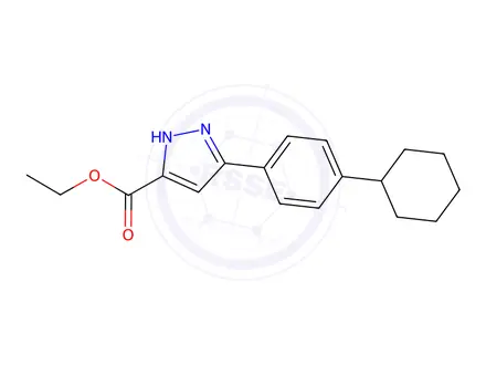 Chemical structure of Ethyl 5-(4-cyclohexylphenyl)-1H-pyrazole-3-carboxylate
