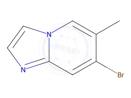 Chemical structure of Imidazo[1,2-a]pyridine, 7-bromo-6-methyl-