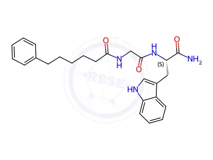 Chemical structure of N-(1-Oxo-6-phenylhexyl)glycyl-L-tryptophanamide