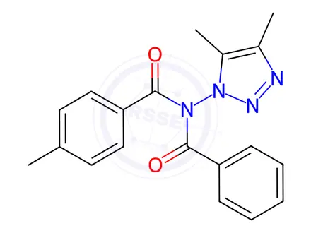 Chemical structure of N-Benzoyl-N-(4,5-dimethyl-1H-1,2,3-triazol-1-yl)-4-methylbenzamide