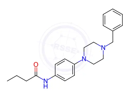 Chemical structure of N-(4-(4-benzylpiperazin-1-yl)phenyl)butyramide