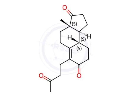 Chemical structure of 1H-Benz[e]indene-3,7(2H,3aH)-dione, 4,5,8,9,9a,9b-hexahydro-3a-methyl-6-(3-oxobutyl)-, [3aS-(3aα,9aα,9bβ)]-