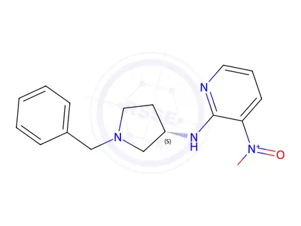 Chemical structure of ((S)-1-Benzyl-pyrrolidin-3-yl)-(3-nitro-pyridin-2-yl)-aMine