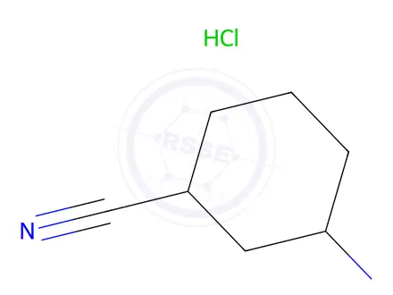 Chemical structure of 3-Aminocyclohexane-1-carbonitrile hydrochloride