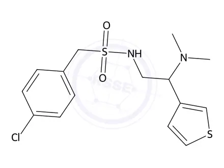 Chemical structure of 1-(4-Chlorophenyl)-N-(2-(dimethylamino)-2-(thiophen-3-yl)ethyl)methanesulfonamide