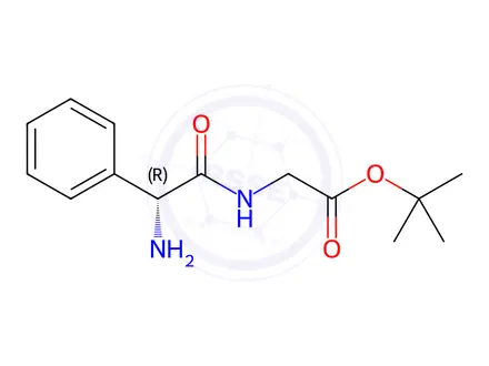 Chemical structure of (2R)-2-Phenylglycyl-glycine 1,1-Dimethylethyl Ester