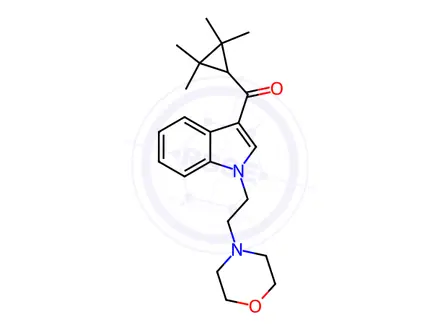 Chemical structure of (1-(2-Morpholinoethyl)-1H-indol-3-yl)(2,2,3,3-tetramethylcyclopropyl)methanone