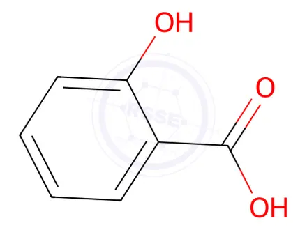 Chemical structure of salicylic acid, compound with piperazine-1-ethylamine