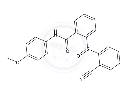 Chemical structure of 2-((2-Cyanophenyl)sulfinyl)-N-(4-methoxyphenyl)benzamide