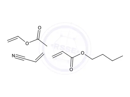 Chemical structure of 2-Propenoic acid, butyl ester, polymer with ethenyl acetate and 2-propenenitrile