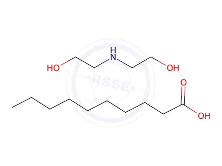 Chemical structure of decanoic acid, compound with 2,2'-iminodiethanol (1:1)