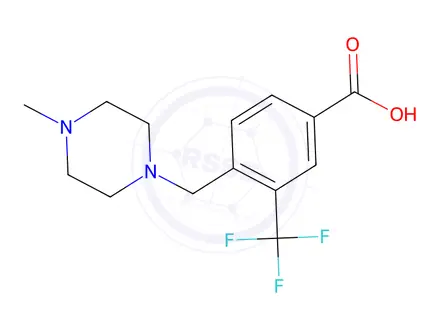 Chemical structure of 4-((4-Methylpiperazin-1-yl)methyl)-3-(trifluoromethyl)benzoic acid