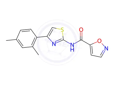 Chemical structure of N-(4-(2,4-Dimethylphenyl)thiazol-2-yl)isoxazole-5-carboxamide