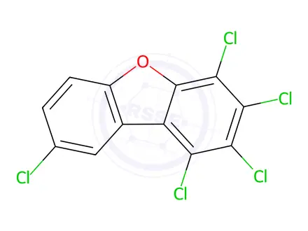 Chemical structure of 2,3,4,8,9-Pentachlorodibenzofuran mixed congeners