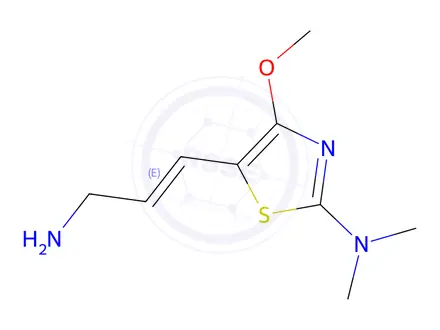 Chemical structure of 5-(3-Aminoprop-1-en-1-yl)-4-methoxy-N,N-dimethylthiazol-2-amine