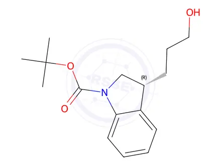 Chemical structure of Tert-butyl (R)-3-(3-hydroxypropyl)indoline-1-carboxylate