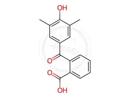 Chemical structure of 2-Carboxy-3,5-dimethyl-4-hydroxybenzophenone