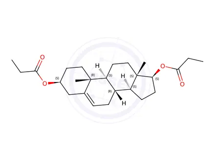 Chemical structure of androst-5-ene-(3beta,17beta)-diol dipropionate