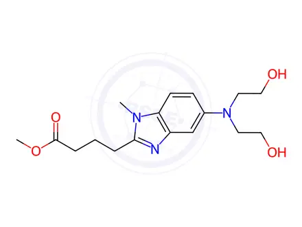Chemical structure of Methyl 4-(5-(bis(2-hydroxyethyl)amino)-1-methyl-1H-benzo[d]imidazol-2-yl)butanoate