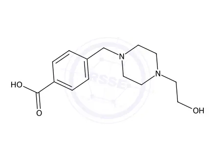 Chemical structure of 4-((4-(2-Hydroxyethyl)piperazin-1-yl)methyl)benzoic acid