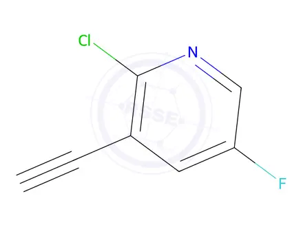 Chemical structure of 2-Chloro-3-ethynyl-5-fluoropyridine