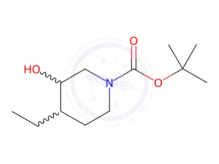 Chemical structure of Tert-butyl 4-ethyl-3-hydroxypiperidine-1-carboxylate