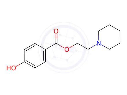 Chemical structure of 2-(Piperidin-1-yl)ethyl 4-hydroxybenzoate