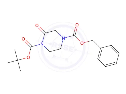 Chemical structure of 4-Benzyl 1-tert-butyl 2-oxopiperazine-1,4-dicarboxylate