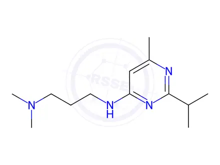 Chemical structure of N-[3-(Dimethylamino)propyl]-6-methyl-2-(propan-2-yl)pyrimidin-4-amine