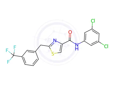 Chemical structure of N-(3,5-Dichlorophenyl)-2-{[3-(trifluoromethyl)phenyl]methyl}-1,3-thiazole-4-carboxamide
