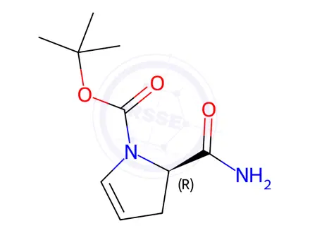 Chemical structure of tert-Butyl (R)-2-carbamoyl-2,3-dihydro-1H-pyrrole-1-carboxylate