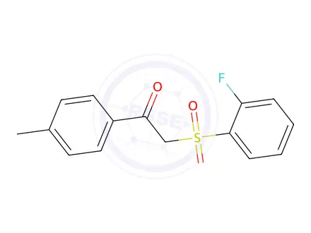 Chemical structure of 2-((2-Fluorophenyl)sulfonyl)-1-(p-tolyl)ethan-1-one