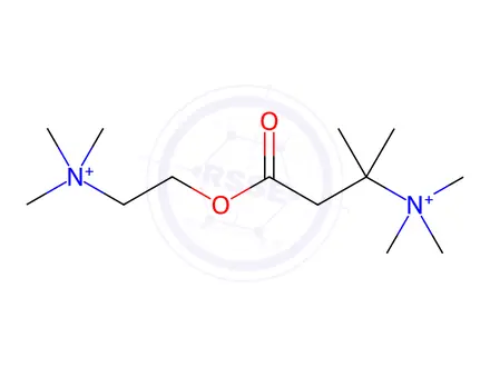 Chemical structure of (2-Carboxy-1,1-dimethylethyl)trimethylammonium iodide ester with choli ne iodide