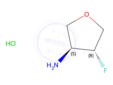 Chemical structure of trans-4-fluorotetrahydrofuran-3-amine;hydrochloride