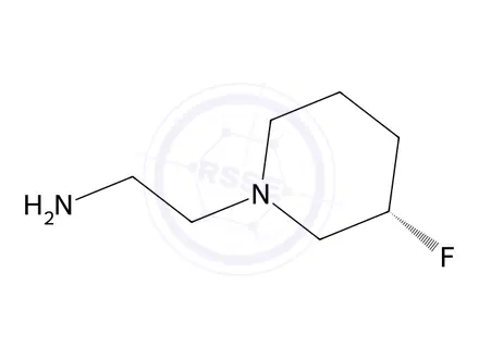 Chemical structure of (S)-2-(3-Fluoropiperidin-1-yl)ethan-1-amine