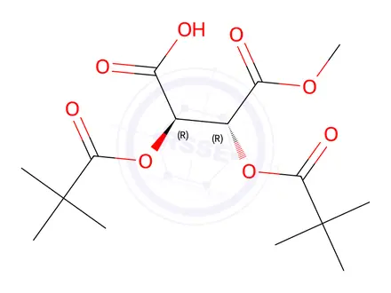 Chemical structure of (2R,3R)-2,3-Bis(2,2-dimethyl-1-oxopropoxy)-butanedioic Acid 1-Methyl Ester
