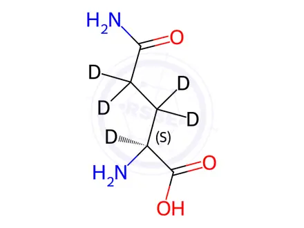 Chemical structure of L-Glutamine-2,3,3,4,4-[D5]